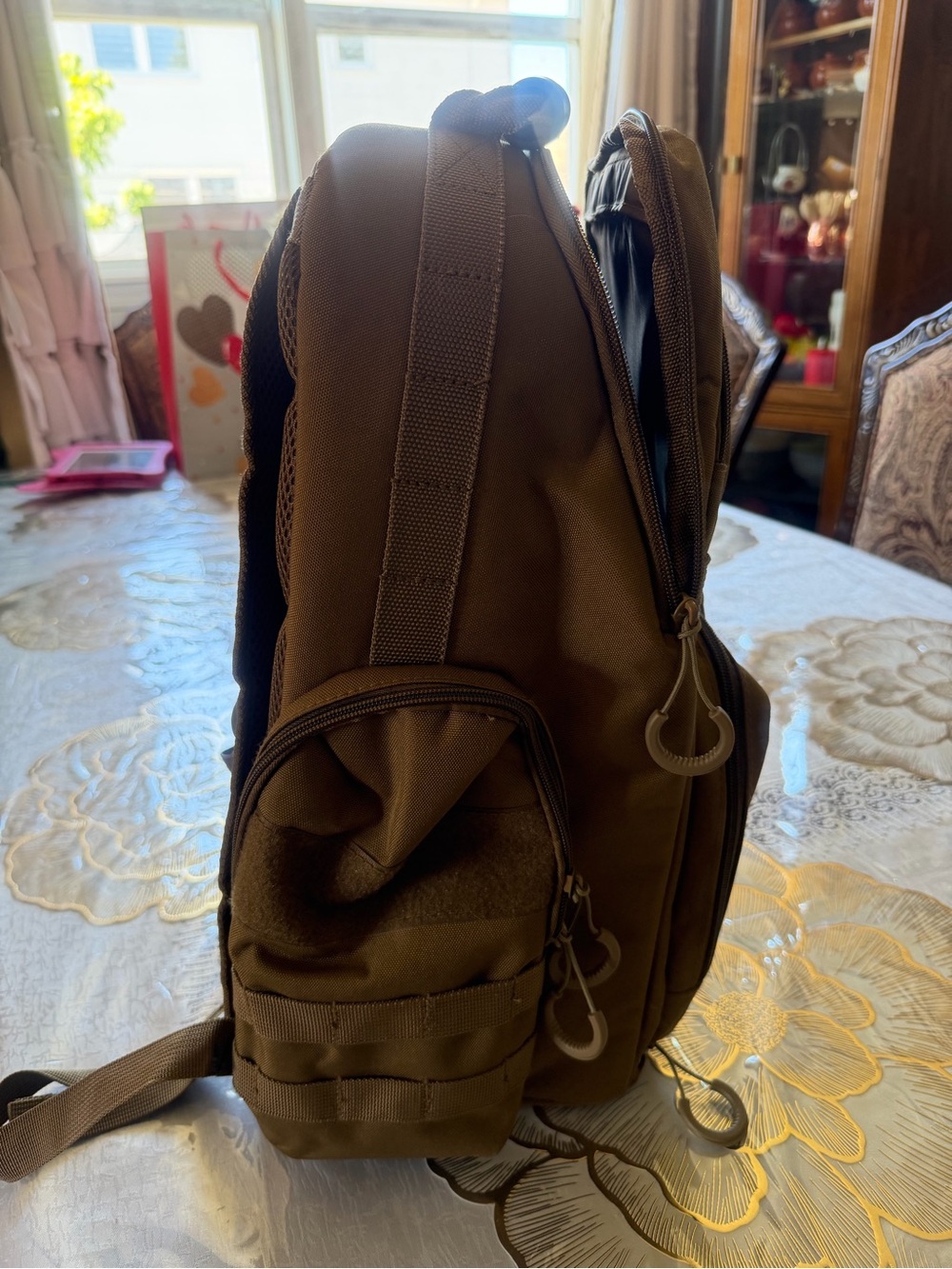 Men's Brown Tactical Daypack Backpack
